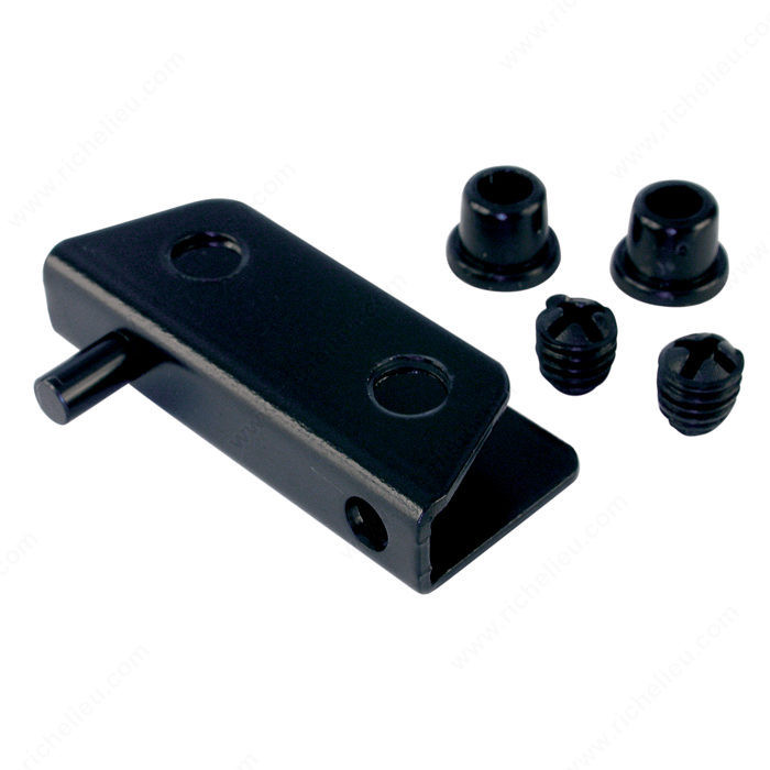 Glass Door Hinge (2), Finish Black PRO-PACK 5
