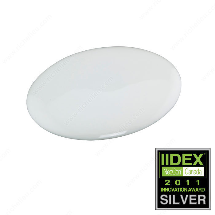 Contemporary Porcelain Knob - 2208, Porcelain, Finish White