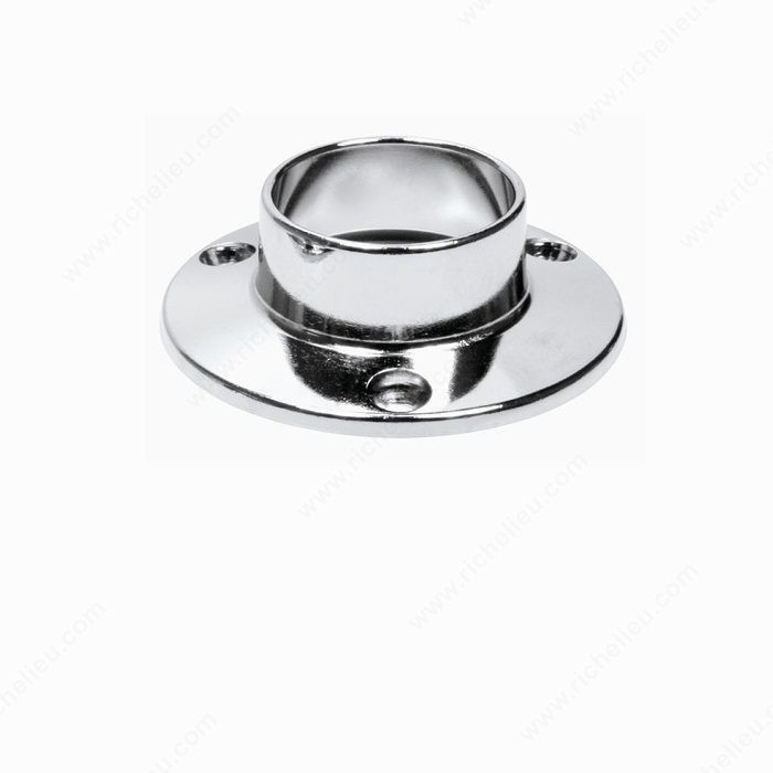 1-1/4 Closed Round Support - Screw Mount, Finish Chrome PRO-PACK 5