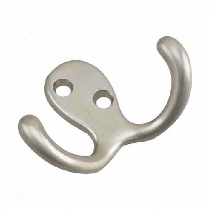 Double Wardrobe Hooks - 2235, Finish Brushed Nickel