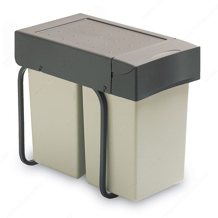 Sliding Waste Bin, Total Capacity 28 l, Bin Capacity 2 x 14 liters