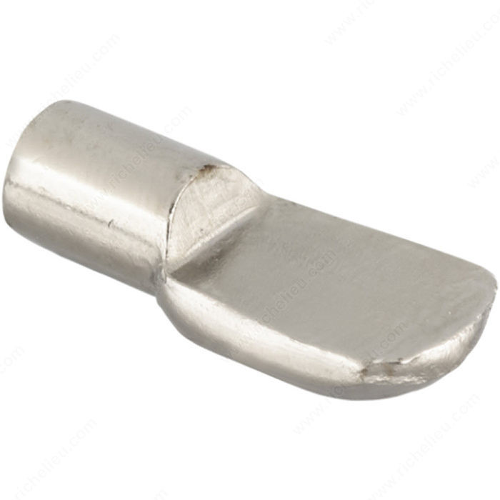 Standard Metal Shelf Pin, Drilling Diameter 1/4 in, Load Capacity per Shelf 80 kg, Finish Nickel