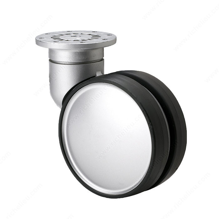 Dual-Wheel Design Caster, Wheel Diameter 78 mm, Total Height 100 mm, Tread Width 50 mm, Fastening Type Swivel Without Brake