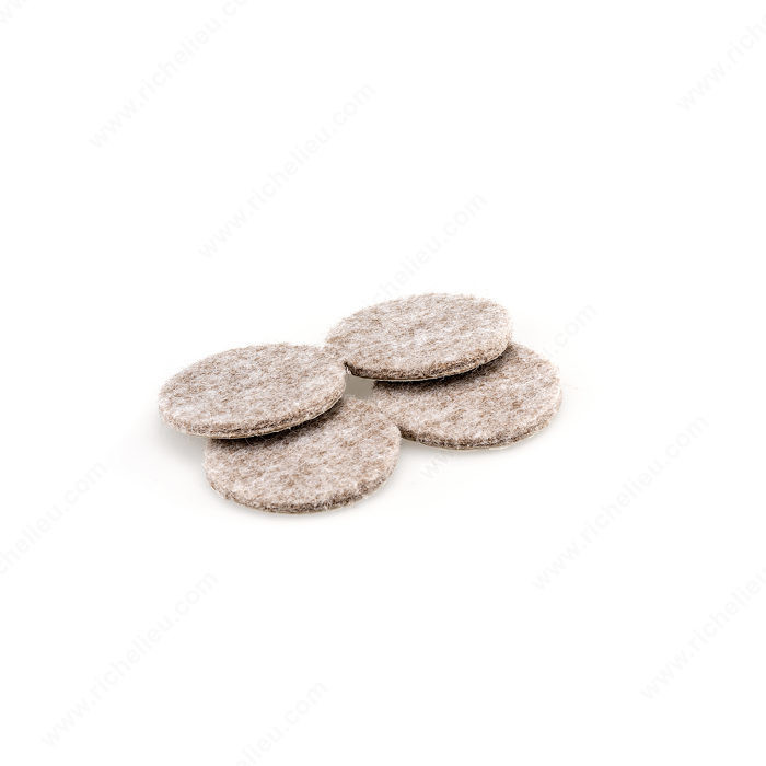 FELTAC Heavy-Duty Self-Adhesive Round Felt Pads, The original and best in floor protection., Diameter 48 mm, Finish Beige