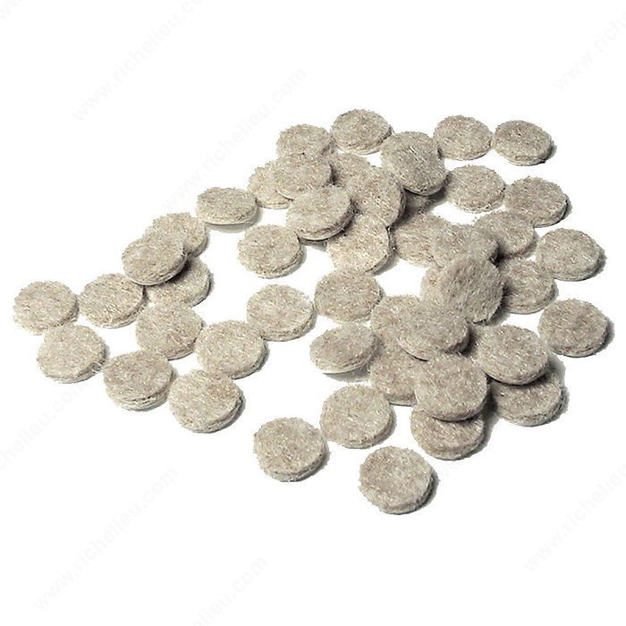 FELTAC Heavy-Duty Self-Adhesive Round Felt Pads, The original and best in floor protection., Diameter 9.5 mm, Finish Beige