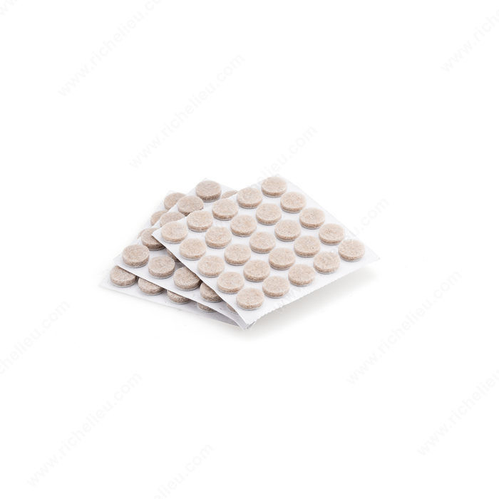 FELTAC Heavy-Duty Self-Adhesive Round Felt Pads, The original and best in floor protection., Diameter 9.5 mm, Finish Beige PRO-PACK 5