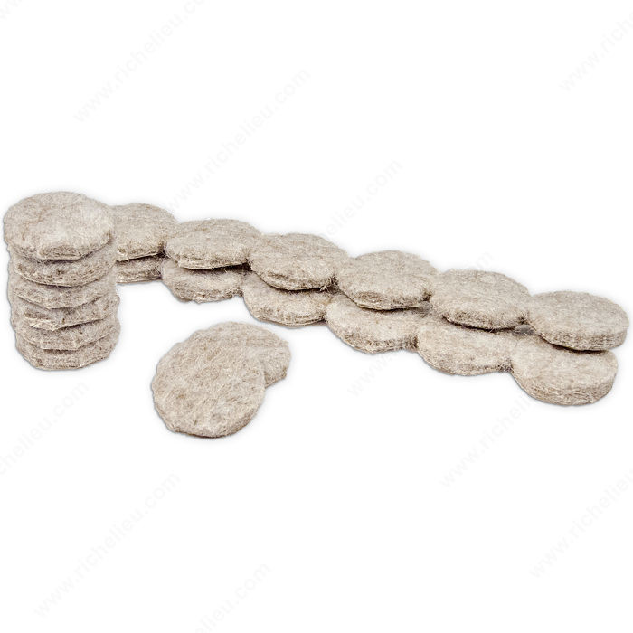 FELTAC Heavy-Duty Self-Adhesive Round Felt Pads, The original and best in floor protection., Diameter 19 mm, Finish Beige