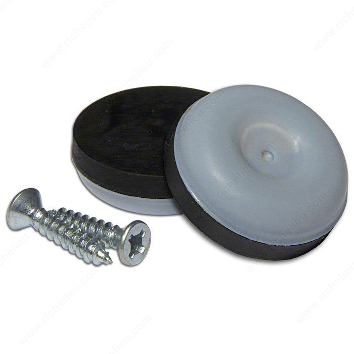 SUPER SLIDEX Gray Round Ultra-Sliding Glides, Diameter 7/8 in, Mounting Type Screw-on / Glide, Color / Finish Black / Gray PRO-PACK 2