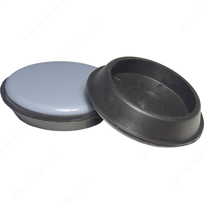 SUPER SLIDEX Gray Round Ultra-Sliding Glides, Diameter 1 3/4 in, Mounting Type Glide, Color / Finish Black / Gray