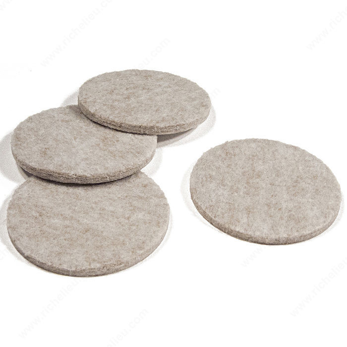 FELTAC Heavy-Duty Self-Adhesive Round Felt Pads, The original and best in floor protection., Diameter 57 mm, Finish Beige