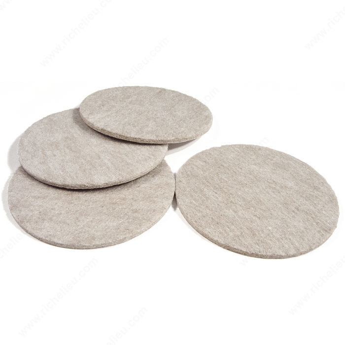 FELTAC Heavy-Duty Self-Adhesive Round Felt Pads, The original and best in floor protection., Diameter 102 mm, Finish Beige PRO-PACK 3