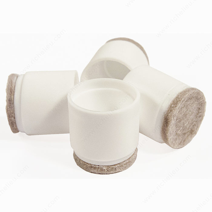 FUSION FELTAC Fused Felt on Plastic Tips, Patented technology, Diameter 19 mm, Color / Finish Beige / White PRO-PACK 5