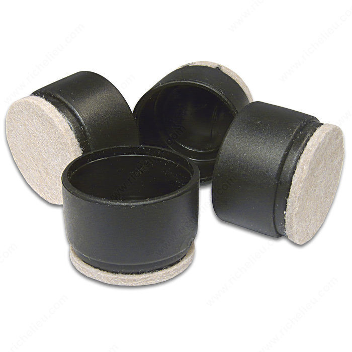 FUSION FELTAC Fused Felt on Plastic Tips, Patented technology, Diameter 32 mm, Color / Finish Beige / Black PRO-PACK 5