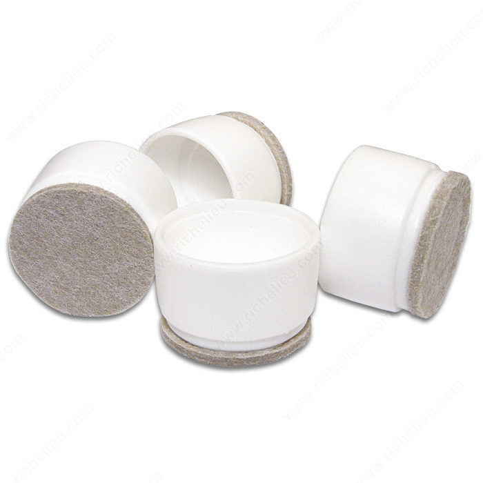 FUSION FELTAC Fused Felt on Plastic Tips, Patented technology, Diameter 32 mm, Color / Finish Beige / White PRO-PACK 5