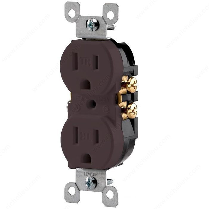 Tamper-Resistant Duplex Receptacles, Finish Brown PRO-PACK 3
