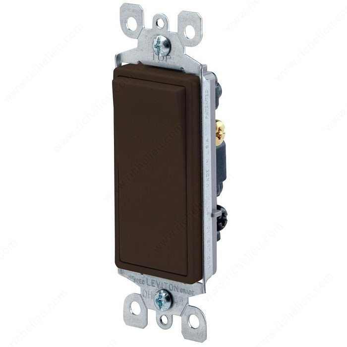 Decora 3-Way Rocker Switch, Finish Brown