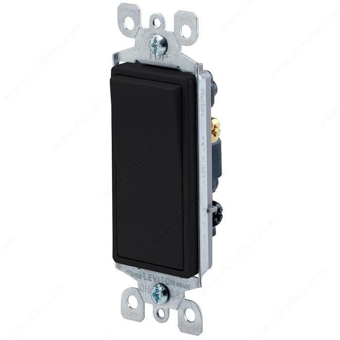 Decora 3-Way Rocker Switch, Finish Black