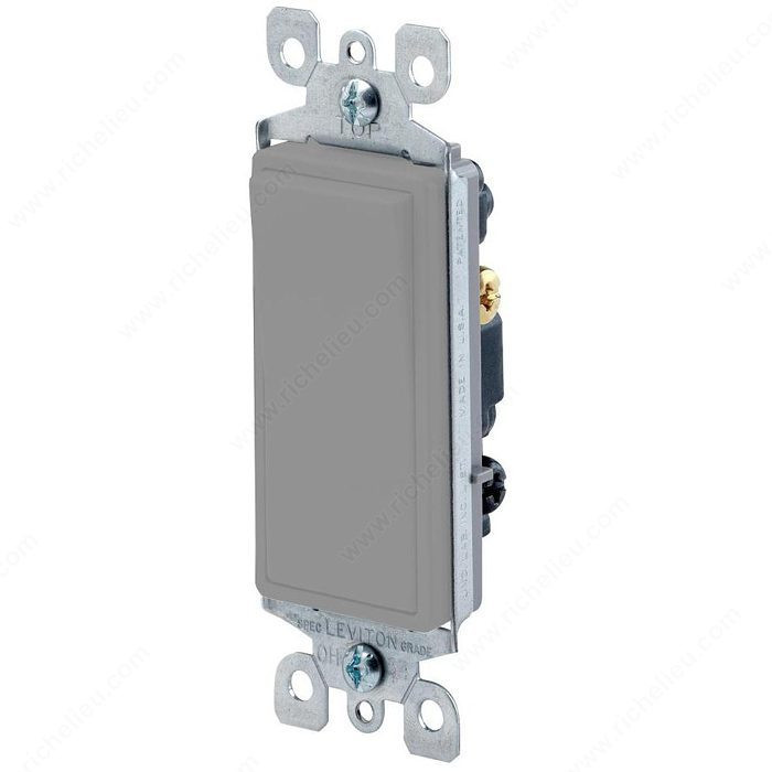 Decora 3-Way Rocker Switch, Finish Grey