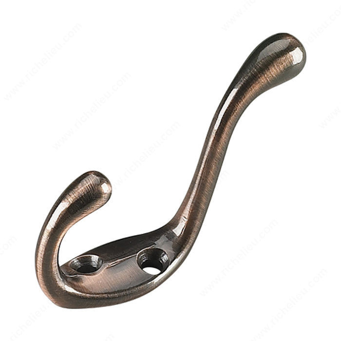 Utility Metal/Brass Hook - 235, Finish Brushed Antique Copper PRO-PACK 2