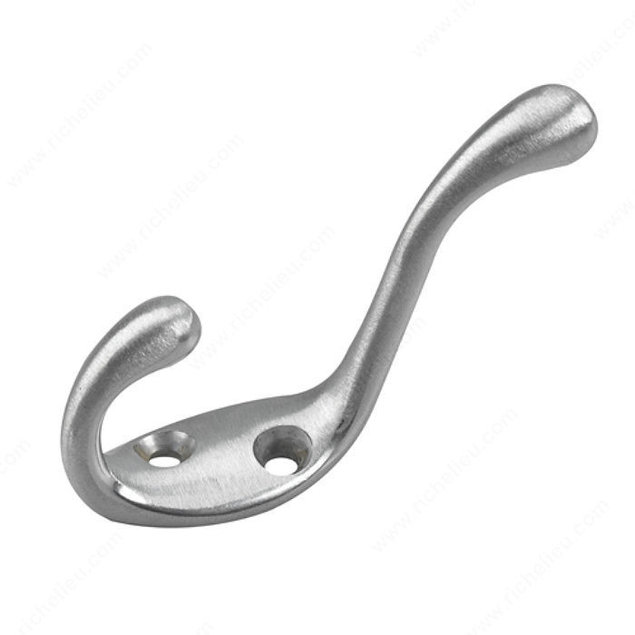 Utility Metal/Brass Hook - 235, Finish Brushed Chrome PRO-PACK 2