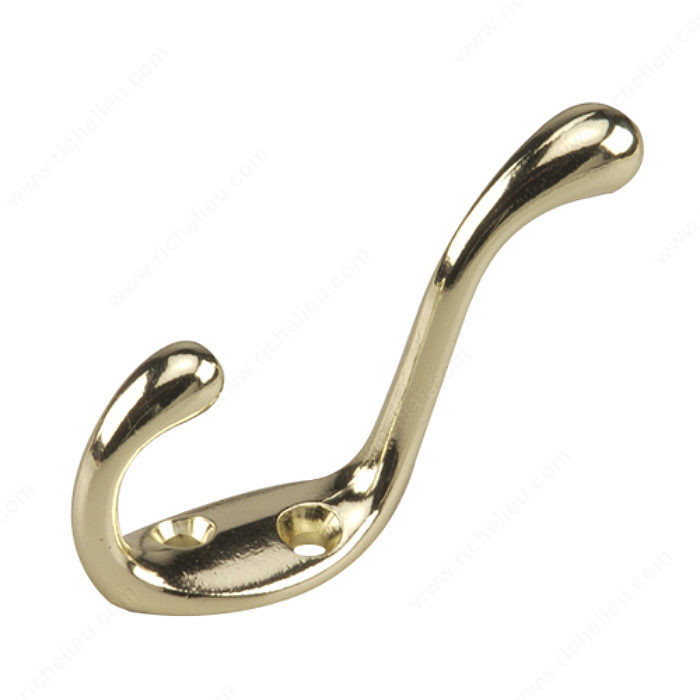 Utility Metal/Brass Hook - 235, Finish Brass PRO-PACK 2