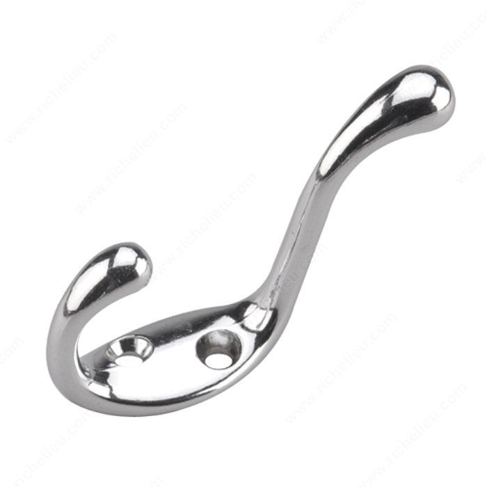 Utility Metal/Brass Hook - 235, Finish Chrome PRO-PACK 2