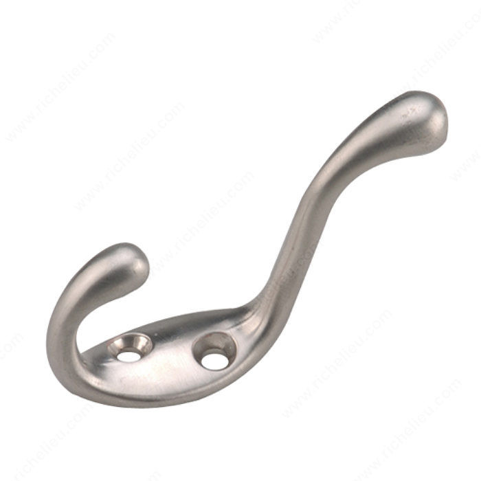 Utility Metal/Brass Hook - 235, Finish Brushed Nickel PRO-PACK 2