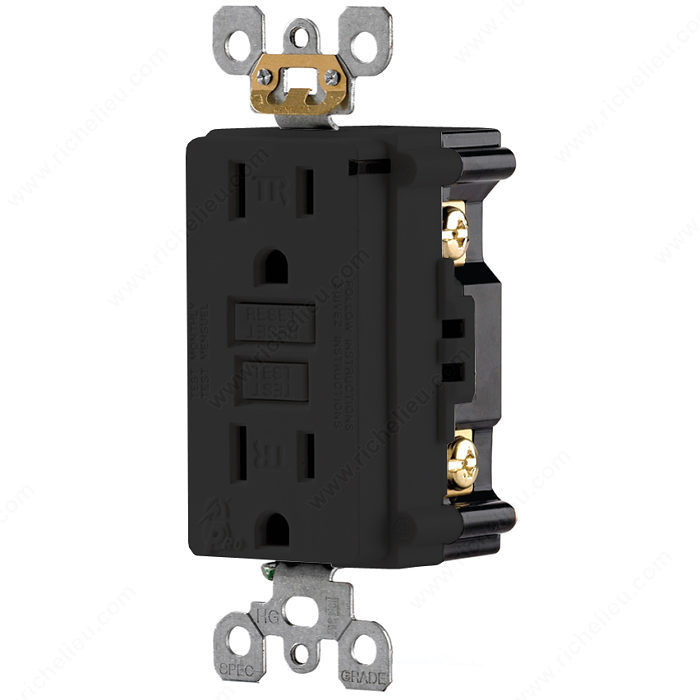 Decora Tamper-Resistant GFCI Receptacles, Finish Black