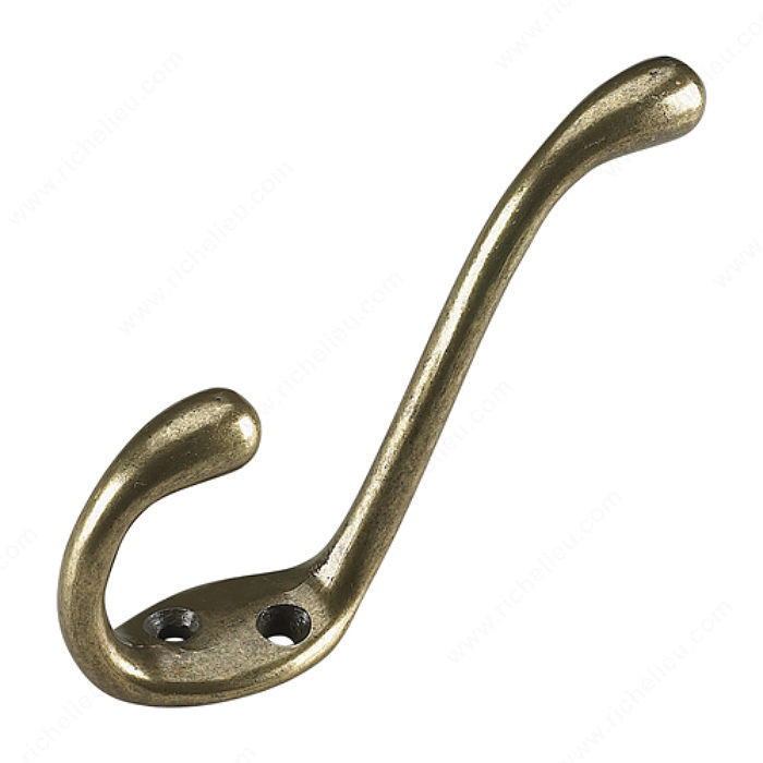 Utility Metal Hook - 237, Finish Antique Brass PRO-PACK 2