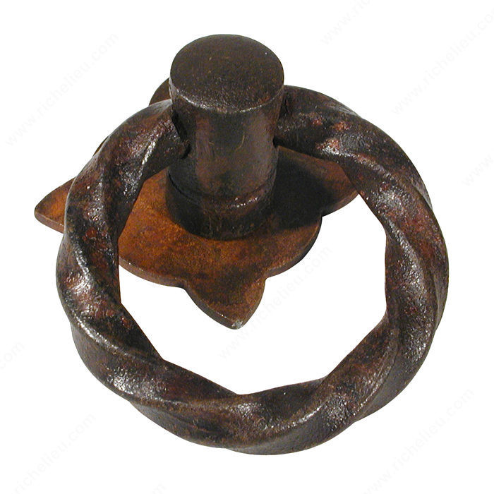 Traditional Forged Iron Pull - 2402, Finish Rust, Diameter - Overall Dimensions 30 mm, Length - Overall Dimensions 30 mm