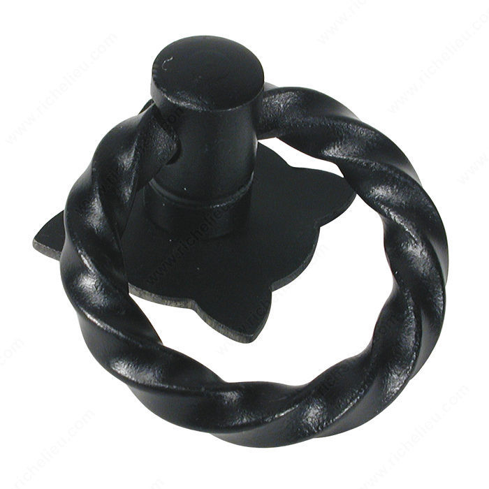 Traditional Forged Iron Pull - 2402, Finish Matte Black, Diameter - Overall Dimensions 30 mm, Length - Overall Dimensions 30 mm