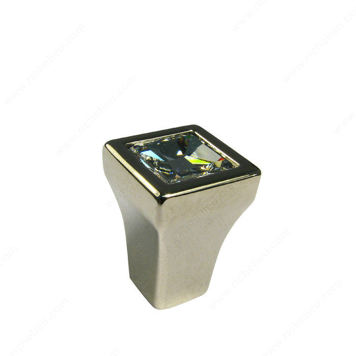 Transitional Knob in Metal and Swarovski Crystal - 2421, Finish Crystal / Chrome