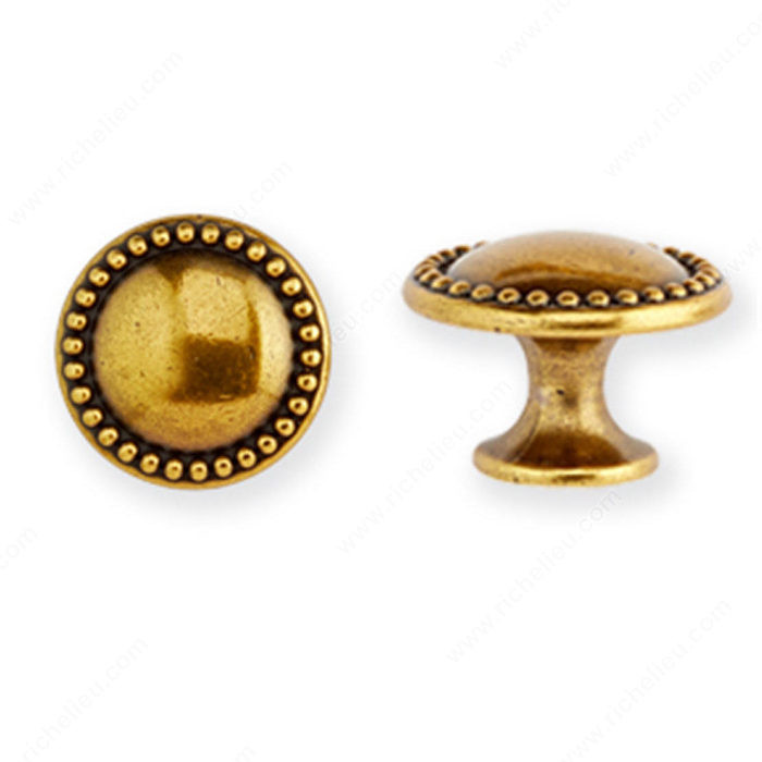 Traditional Metal Knob - 2422, Finish Valenza Gold PRO-PACK 2