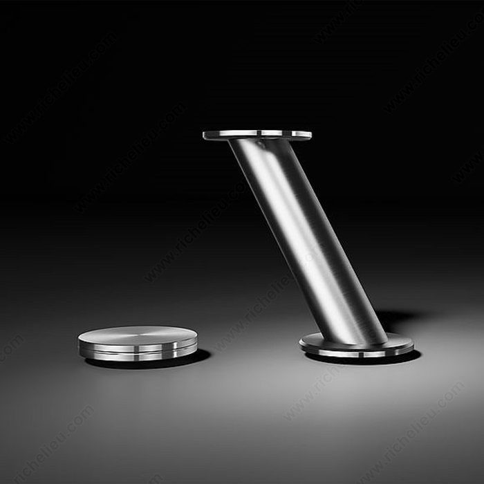 Round adapters to affix a glass plate, Finish/Colour Stainless Steel, Material Stainless Steel