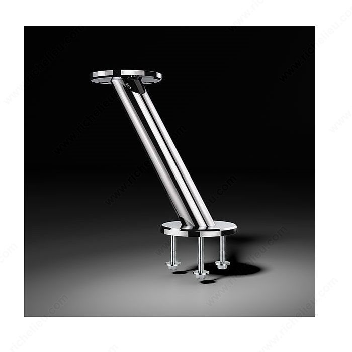 Round Inclined Bar Consoles - 24320174 - : 230 mm, 30? incline, Height 230 mm, Diameter 35 mm, Finish/Colour Matte Chrome, Material Steel