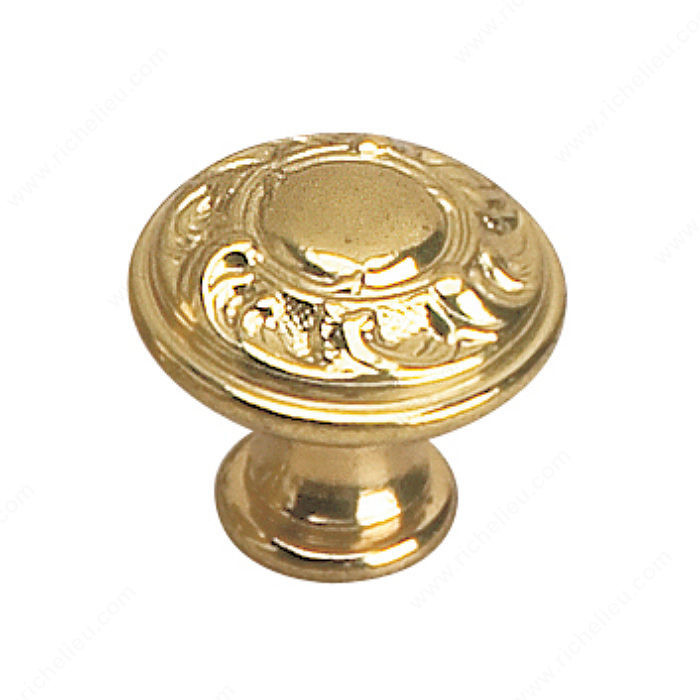 Traditional Brass Knob - 2440, Finish Brass, Diameter - Overall Dimensions 25 mm