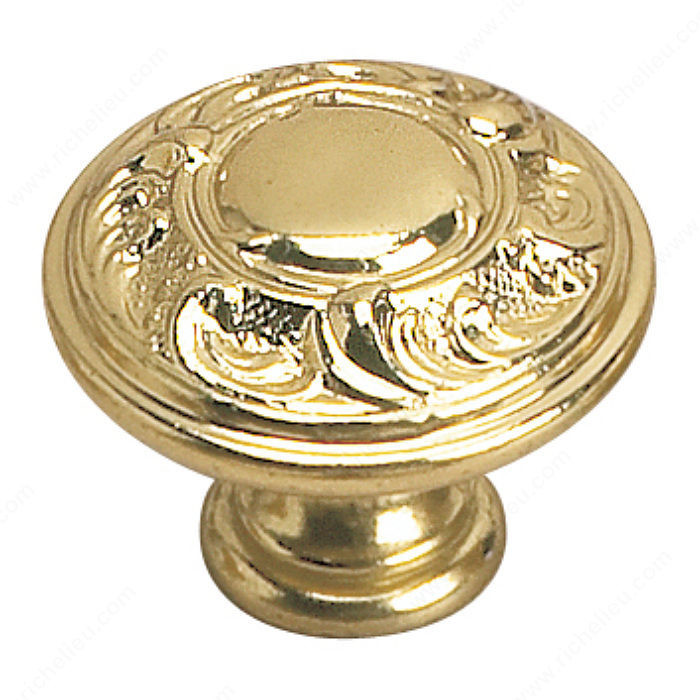 Traditional Brass Knob - 2440, Finish Brass, Diameter - Overall Dimensions 35 mm