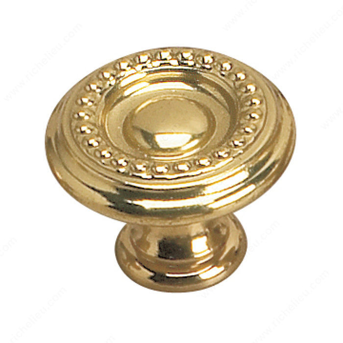 Traditional Brass Knob - 2440, Finish Brass, Diameter - Overall Dimensions 30 mm, Projection - Overall Dimensions 23 mm