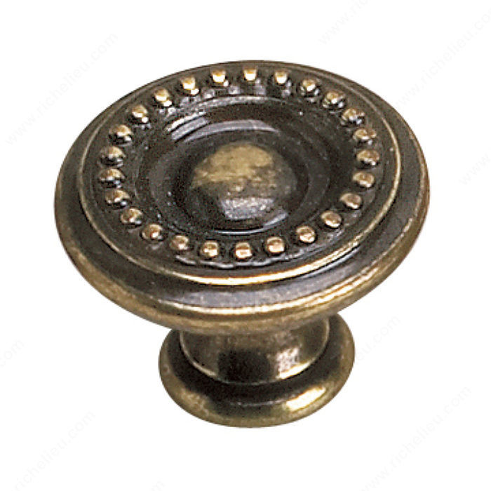 Traditional Brass Knob - 2440, Finish Burnished Brass, Diameter - Overall Dimensions 30 mm, Projection - Overall Dimensions 23 mm