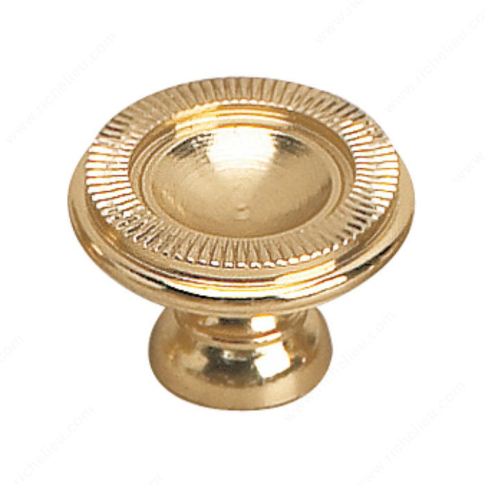 Traditional Brass Knob - 2440, Finish Brass, Diameter - Overall Dimensions 30 mm, Projection - Overall Dimensions 20 mm