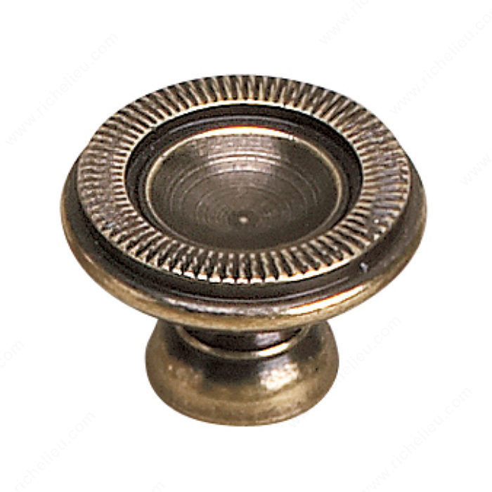 Traditional Brass Knob - 2440, Finish Burnished Brass, Diameter - Overall Dimensions 30 mm, Projection - Overall Dimensions 20 mm
