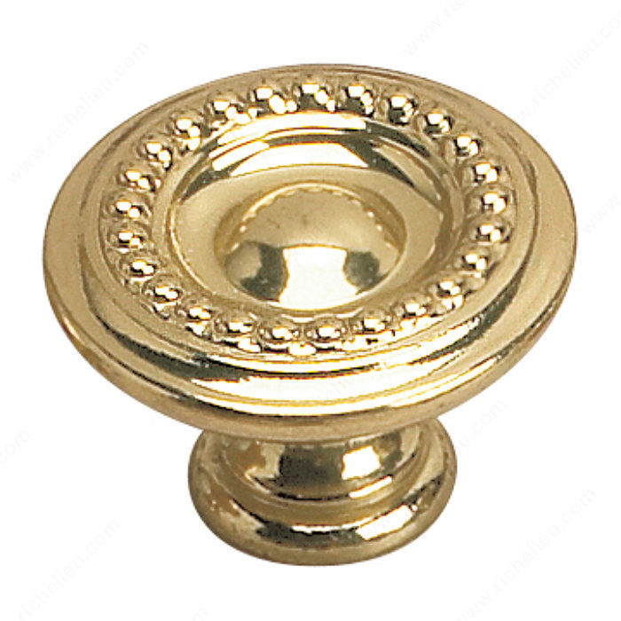 Traditional Brass Knob - 2440, Finish Brass, Diameter - Overall Dimensions 35 mm, Projection - Overall Dimensions 25 mm
