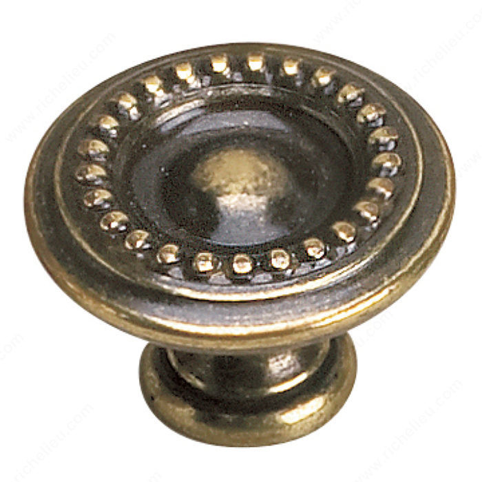 Traditional Brass Knob - 2440, Finish Burnished Brass, Diameter - Overall Dimensions 35 mm, Projection - Overall Dimensions 25 mm