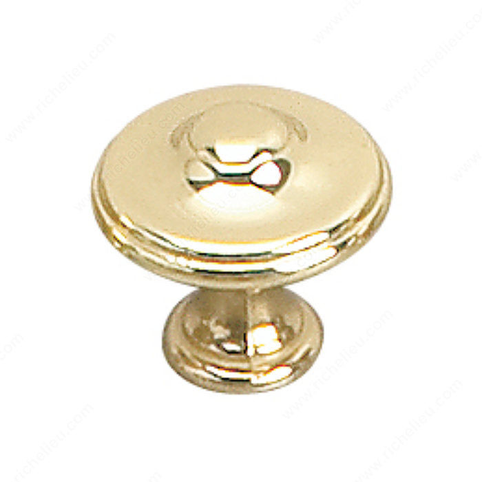 Traditional Brass Knob - 2440, Finish Brass, Diameter - Overall Dimensions 25 mm, Projection - Overall Dimensions 23 mm