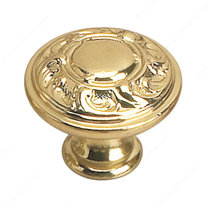 Traditional Brass Knob - 2440, Finish Brass, Diameter - Overall Dimensions 30 mm
