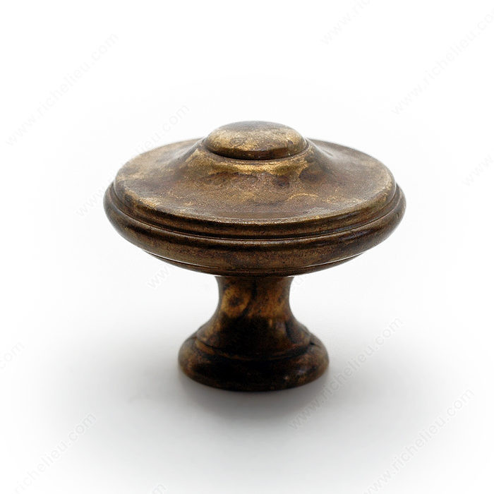 Traditional Brass Knob - 2440, Finish Oxidized Brass, Diameter - Overall Dimensions 35 mm