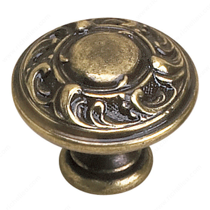 Traditional Brass Knob - 2440, Finish Satin Bronze, Diameter - Overall Dimensions 35 mm