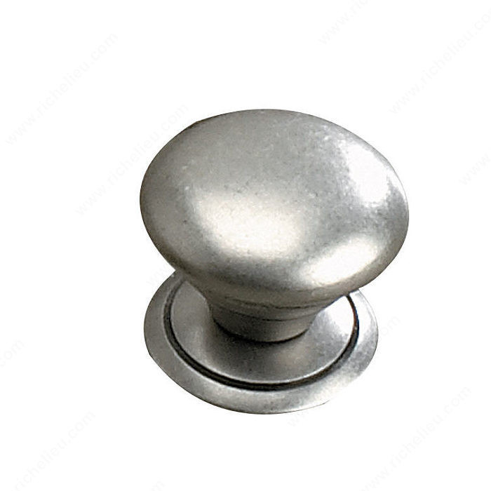 Traditional Brass Knob - 2440, Finish Pewter, Screw/Nail M4 (Not Included)