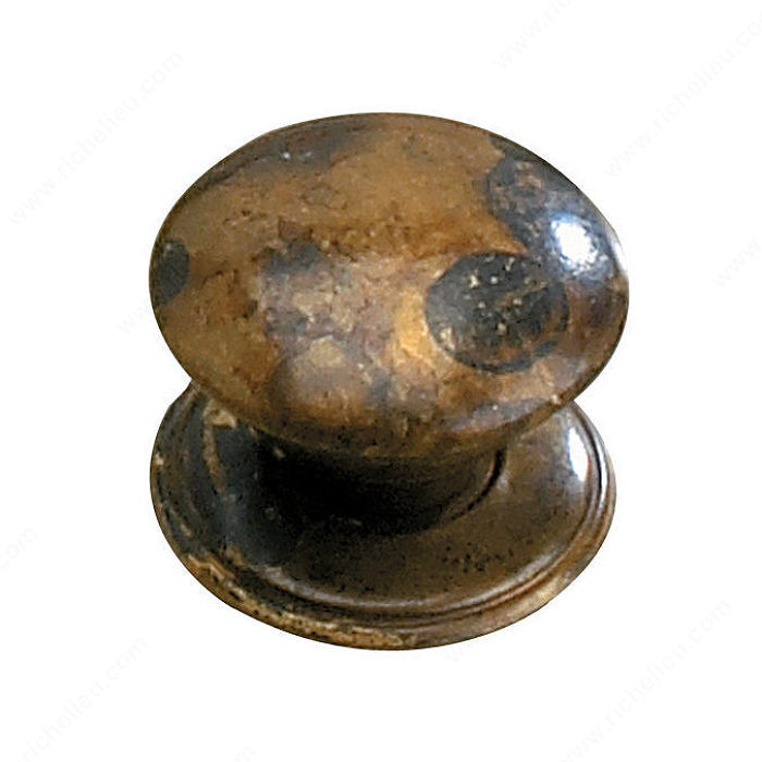 Traditional Brass Knob - 2440, Finish Oxidized Brass, Screw/Nail M4 (Not Included)