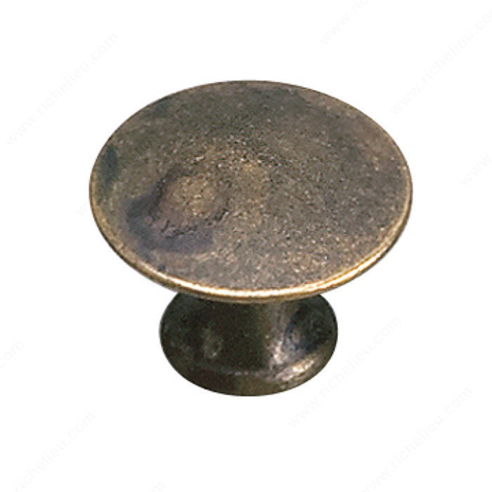 Traditional Solid Brass Knob - 2445, Finish Oxidized Brass PRO-PACK 3